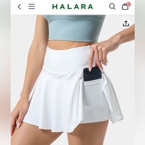 HALARA white mini skirt